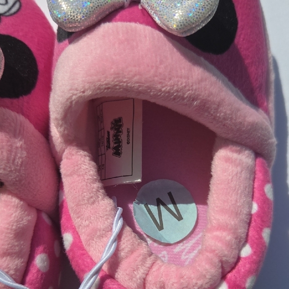 Disney Pink Minnie Mouse Slippers with Glittery Bow - Picture 5 of 6